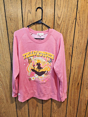 Simply Southern, Yellowstone Wild at Heart, Fancy Pink- Size-L-Thin Sweatshirt