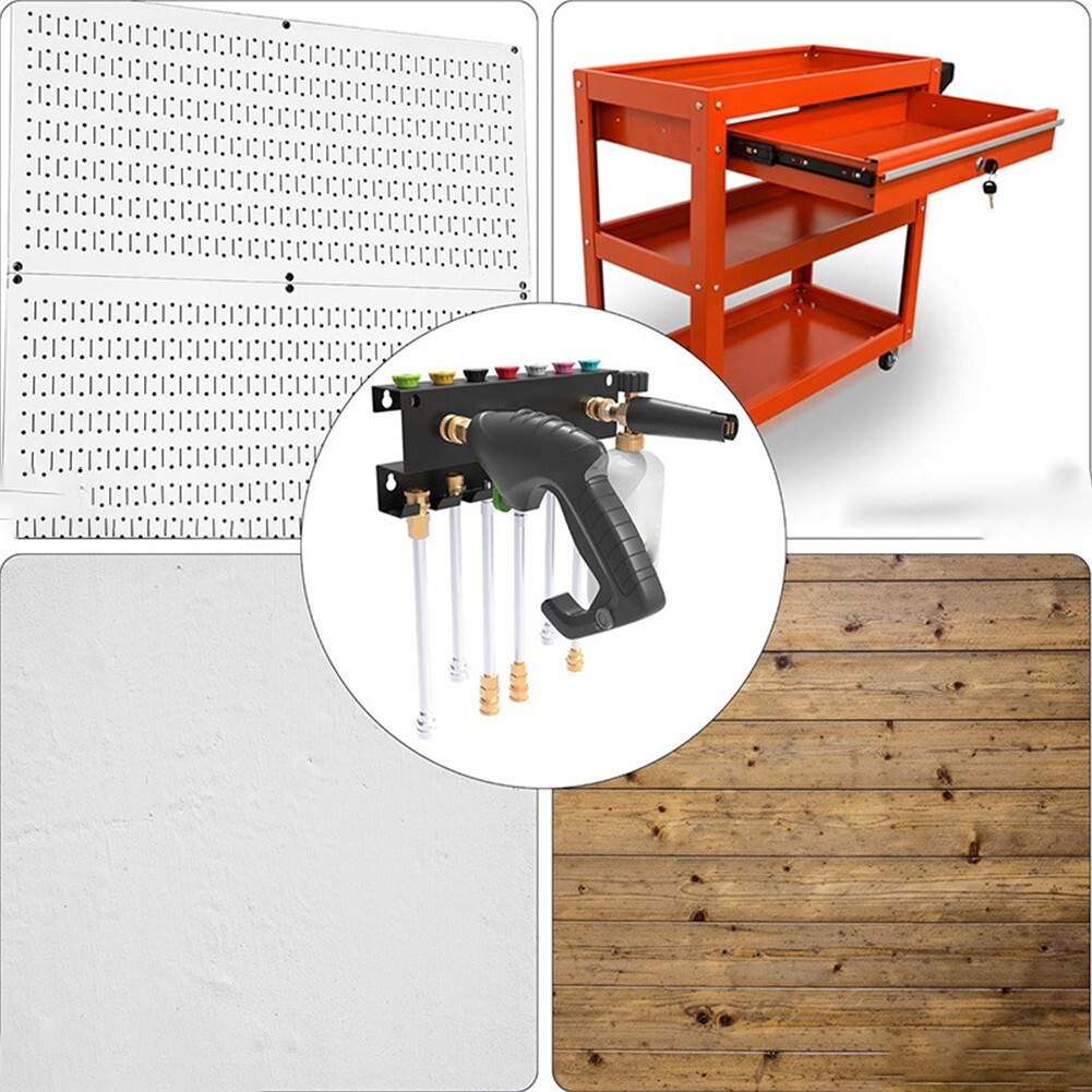 Space Saving Wall Mounted Pressure Washer Organizer with Quick Connect