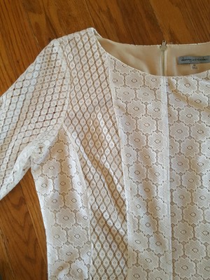 danny & nicole short sleeve lace floral fit & flare dress