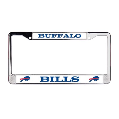Buffalo Bills NFL 3D Polyurethane  Domed 2-Hole Chrome Metal License Plate Frame