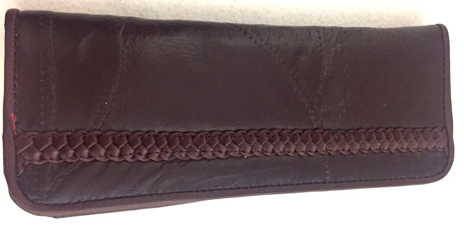 Wallet Coin Patchwork Lambskin Leather Braid Trim… - image 11