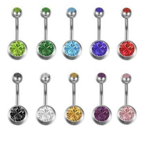Orecchino Labret Piercing Gioiello Stecker 1,2Mm Rosa Oro Palla Di Cristallo