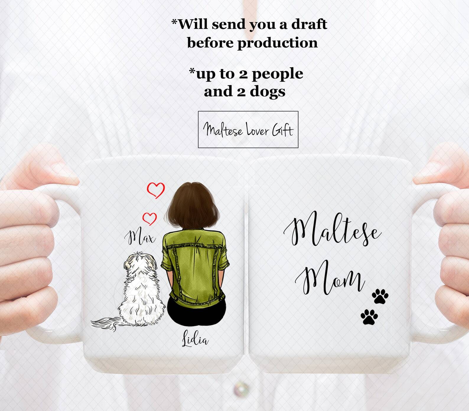 Custom Maltese Mug Maltese Dad Mug Maltese Mom Mug Maltese Lover Mug Maltese