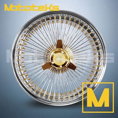 20X8 LUXOR WIRE WHEELS 100 STRAIGHT FWD RIM 24K TRIPLE GOLD SINGLE