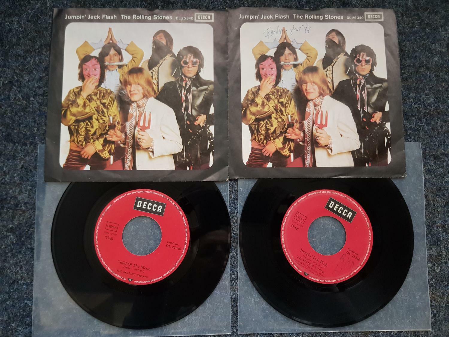 7"" Single Vinyl Rolling Stones - Jumpin' Jack Flash 2 x Germany DIFFERENT LABELS