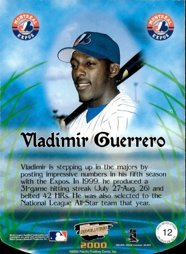 2000 Pacific Revolution On Deck Die-Cuts #12 - Vladimir Guerrero - Picture 2 of 2