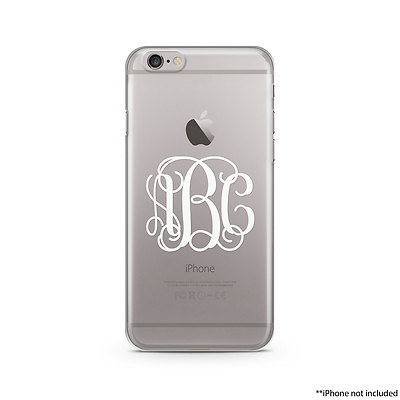 White Monogram Clear Case For iPhone