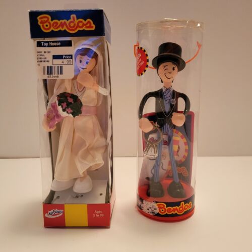 Figurines Bendos Mary and Tux Bride and Groom Kid Galaxy vintage 2001 en paquets - Photo 1/6
