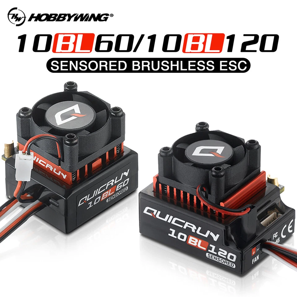 Hobbywing QUICRUN Sensored 120A/60A 2-3S Lipo Brushless ESC for 1/10 Car - Image 3 of 4