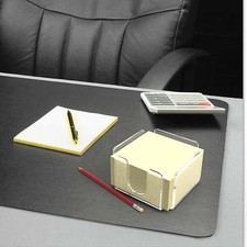 Acrylic Memo Block Paper Jotter Holder Plastic Cube Office Note Organiser