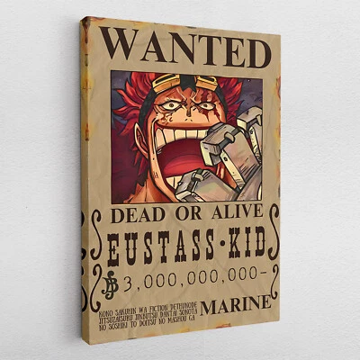 Leinwandbild Poster Acryl Glas Eustass Kid One Piece Steckbrief Wanted Anime - Bild 1 von 4