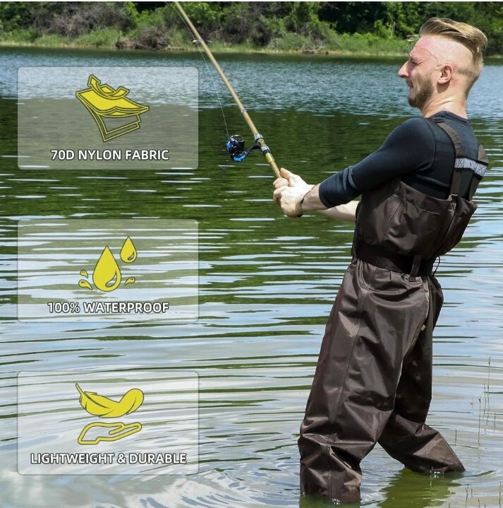 DRYCODE Chest Waders for Men, Fishing Waders for Men 2-ply Nylon/PVC ...
