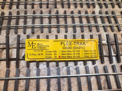 Micro-Engineering On30 Code 70 Flex Track NON WEATHERED Item #10-140 Lot Of 8-3'