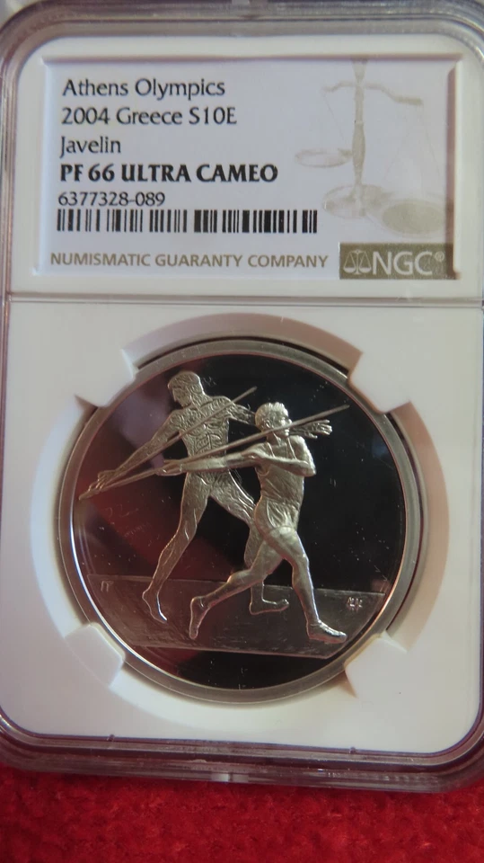 2004 Greece Greek Olympics Athens Javelin .925 34 gram silver coin NGC PF66 proo - Image 2 of 4