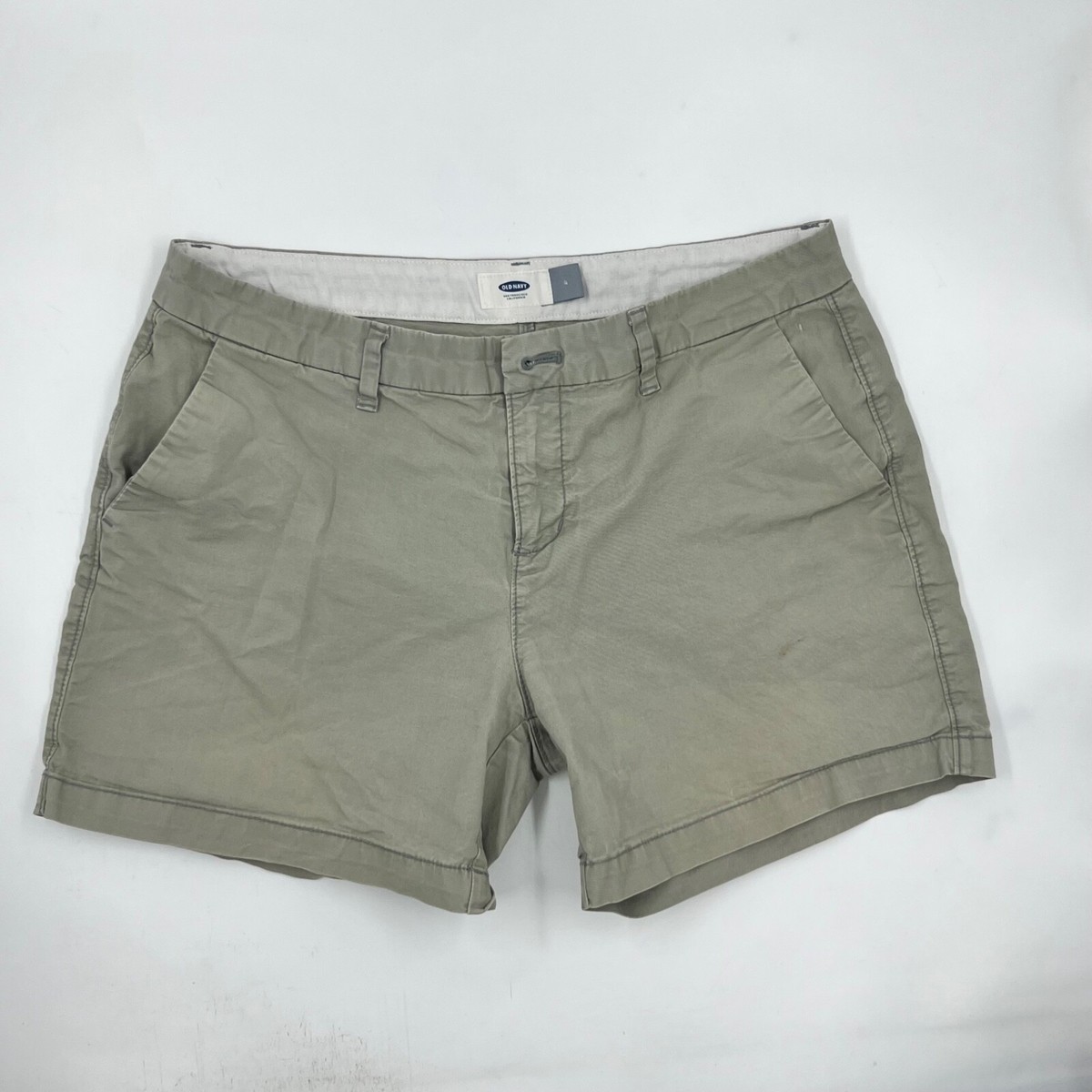 Old Navy Womens Bermuda Chino Shorts Size Beige Tan Khaki Cotton