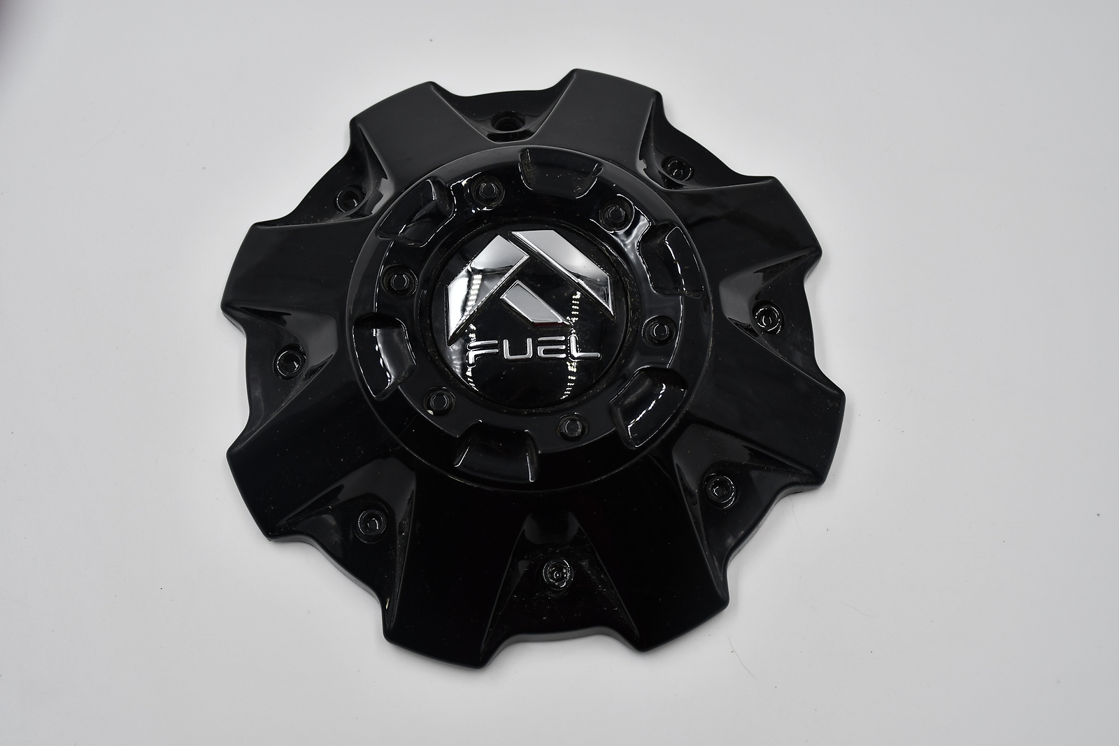Fuel Gloss Black w/ Chrome Logo & Black Cosmetic Screws Wheel Center