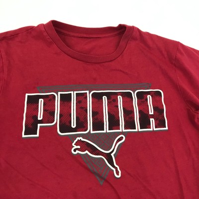 Puma Shirt Size Small Red White Tee Short Sleeve Graphic Top Adult