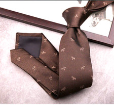 New Classic Polka Dot Brown JACQUARD WOVEN 100 Silk Men's Necktie Tie
