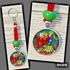 Handmade Crochet Yarn Keychain Frogs Charm Keyring USA