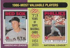 2024 Topps Heritage 1986 MVP Roger Clemens Red Sox/Mike Schmidt Phillies 197