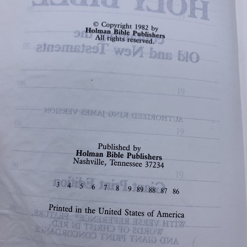 HOLMAN 1982 Holy Bible Giant Print KJV Reference Concordance Red Letter Edition - Imagen 9 de 12