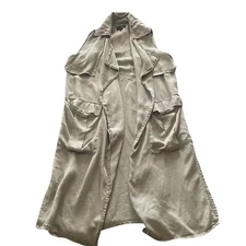 Walter Baker New York Women's XS Light Green Open Sleeveless Vest Cargo Pocket