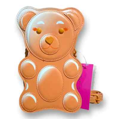 Betsey Johnson Teddy Gummy Bear Novelty Crossbody Bag Orange Kitsch XO Candy NWT