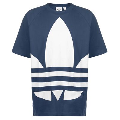 Adidas Originals Big Trefoil Tee Men Oversized Shirt FM9902 Navy White |  eBay UK