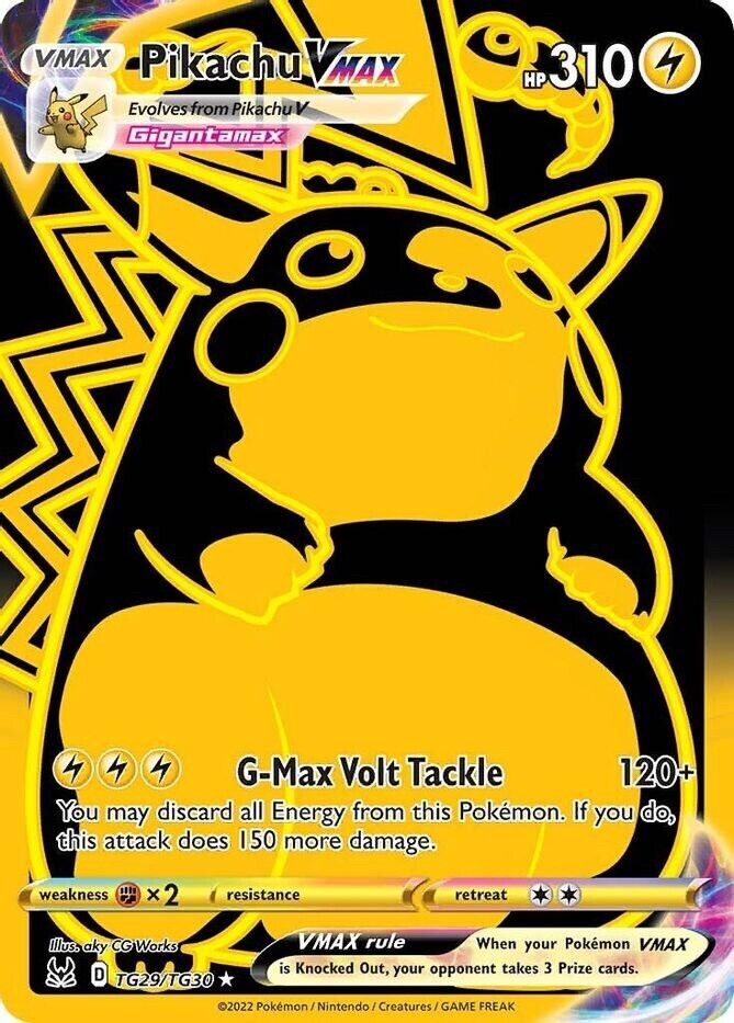 Pokemon Lost Origin Pikachu VMAX TG29/TG30 Gold Trainer Pokemon Lost Origin Pikachu VMAX TG29/TG30 Gold Trainer