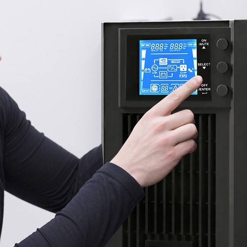 5901878530420 UPS On-line Pure Sine Wave 1kVA 800W LCD USB Qoltec - 第 3/10 張圖片