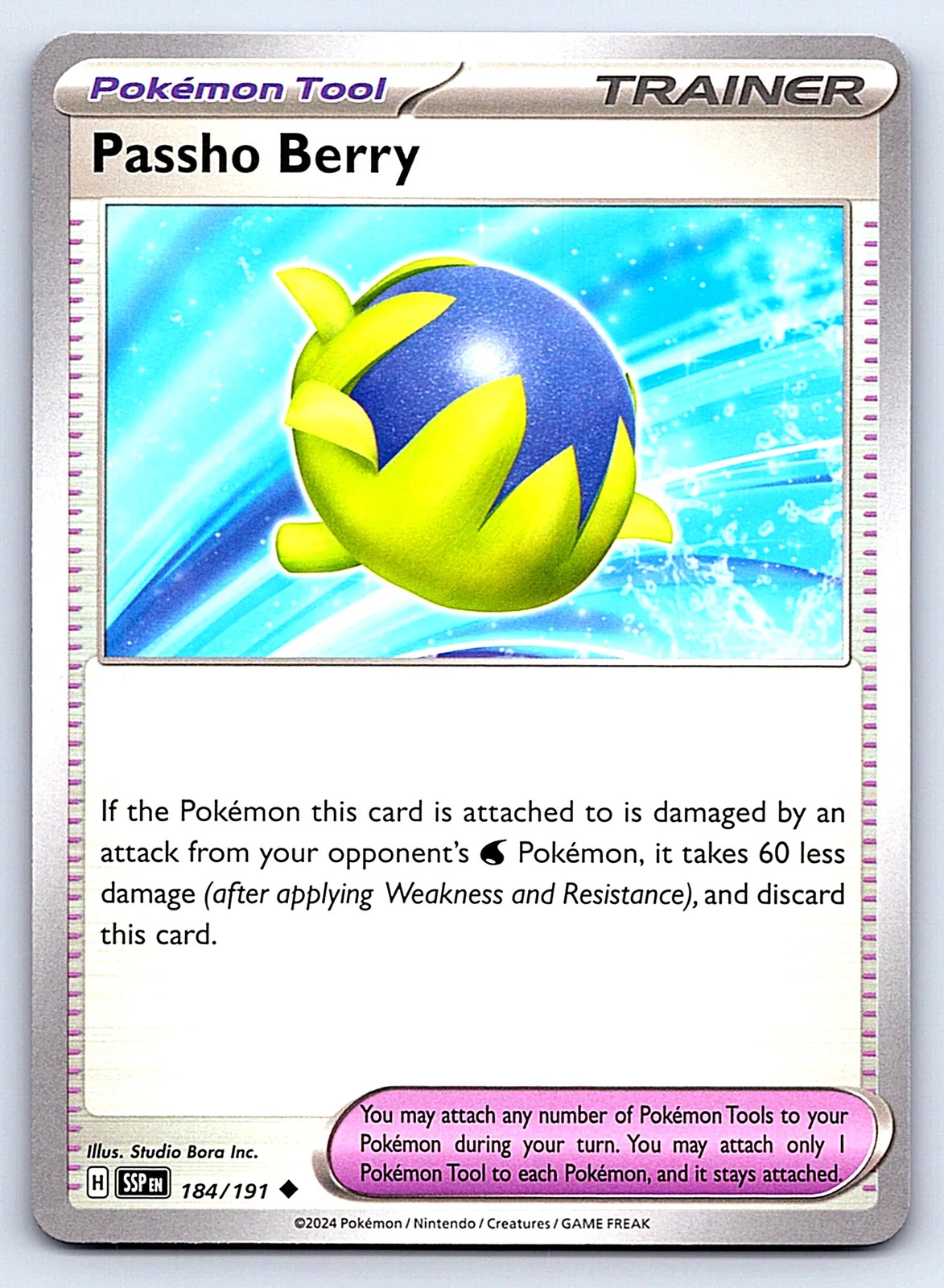 Passho Berry Surging Sparks #184 Normal NM Pokemon Card