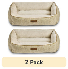  2 Pack  Large Dog Bed, Bolster Dog Bed for Large Dogs, 36" X 27", Tan