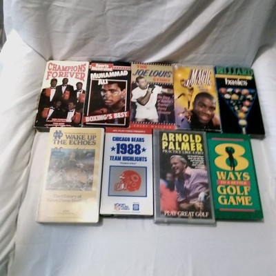 Sports VHS Lot Boxing Football Basketball Golf Billiard Ali Louis Johnson Palmer