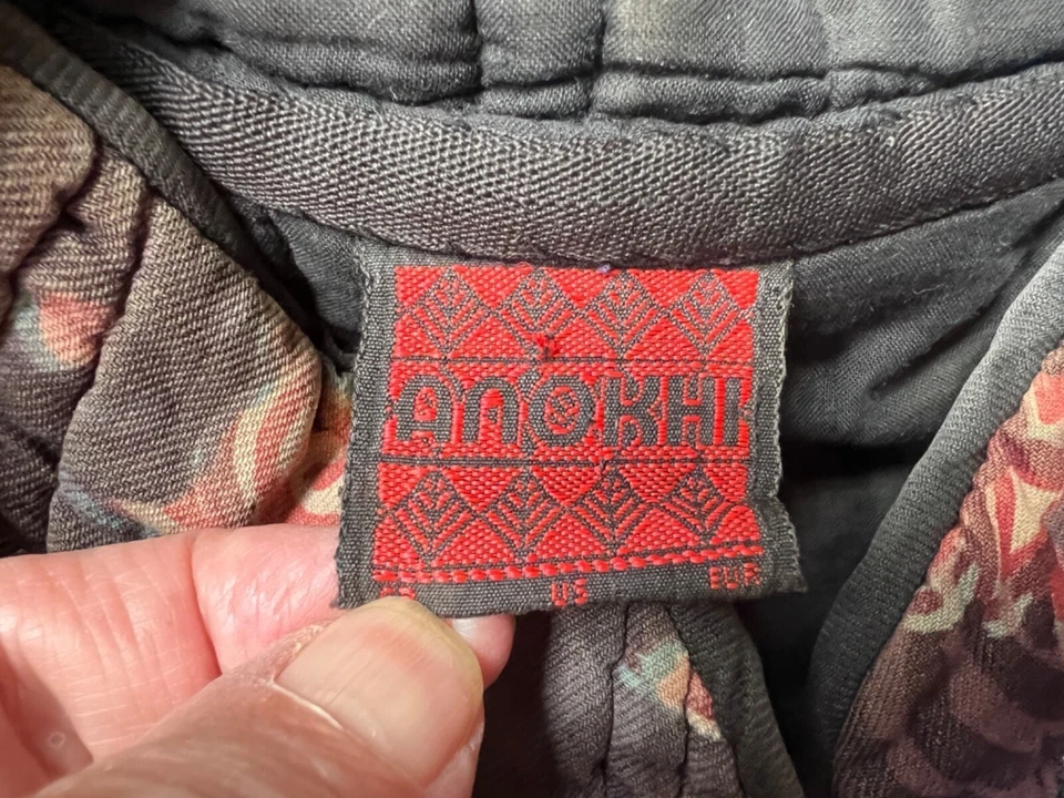 Красивый богемное винтажный * ANOKHI * цветной хлопок стеганая куртка XL - Изображение 2 из 4
