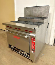 "VULCAN GH6C" COMMERCIAL NATURAL GAS 6 BURNERS RANGE WITH CONVECTION OVEN BASE