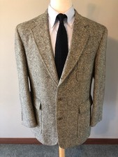 Men's Ben Silver Harris Tweed 3/2 Roll Sport Coat-Size 42R-Made in USA