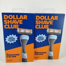 2 Dollar Shave Club Signature 6 Blade Starter Sets 2 Razor Handles 4 Cartridges