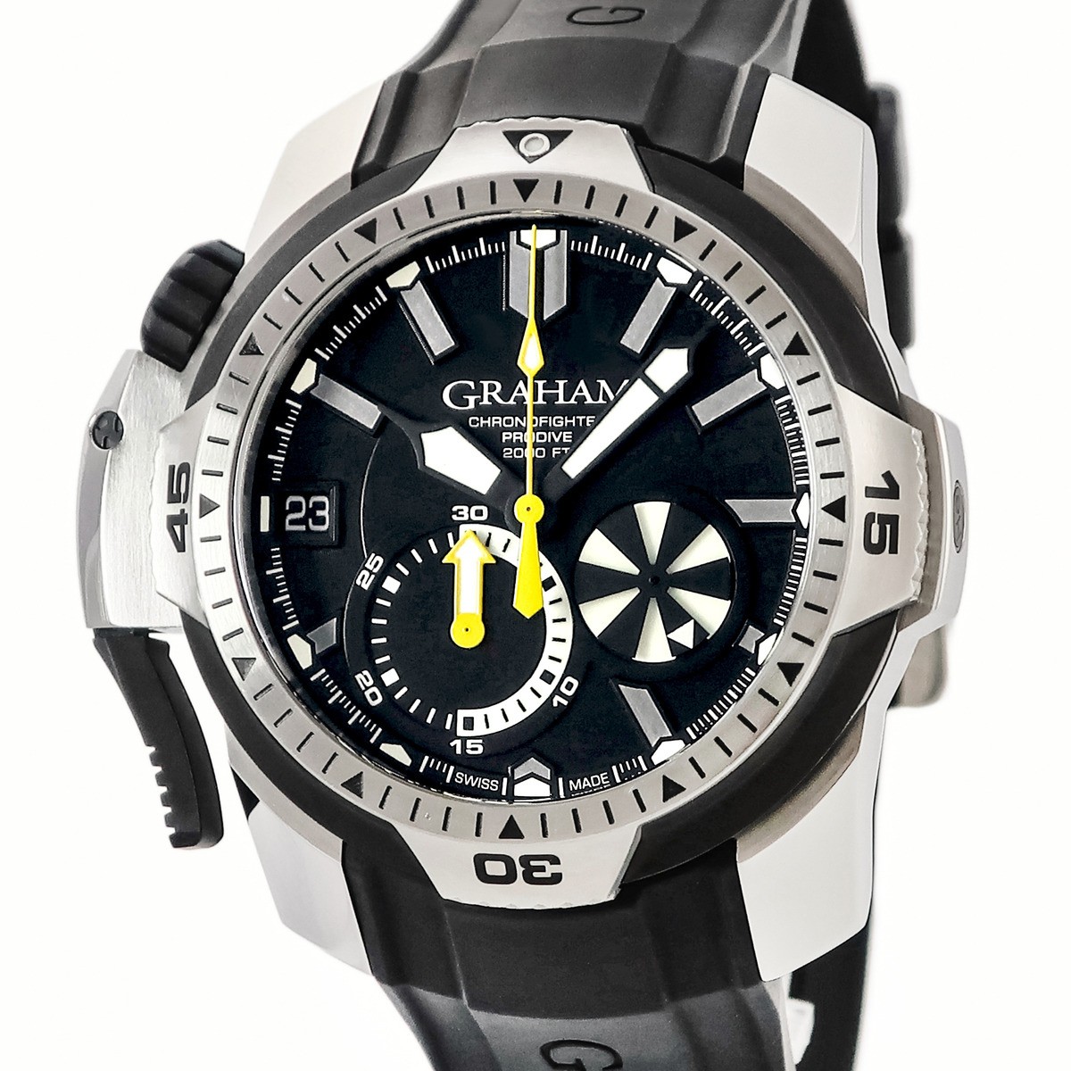 GRAHAM chronofighter pro dive 2CDAV.B02A Chronograph Black PVD Crown at 10