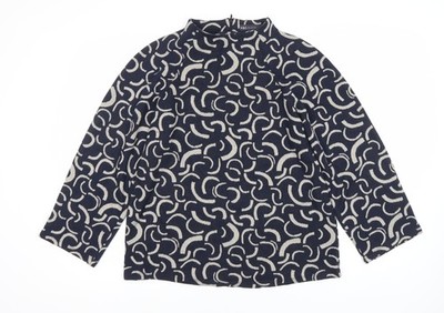 Marks and Spencer Damen Blau Geometrisches Jersey Top Größe 14