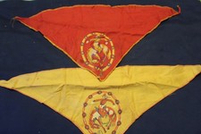 Two Vtg 1950s Kids Cowboys Red/Yellow Bandana Handkerchief Western Rodeo
