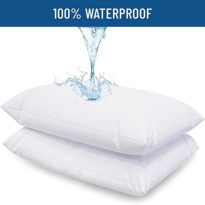 #ad Waterproof Pillow Covers Zippered 4 Pack Standard Queen King Pillow Protectors $14.99