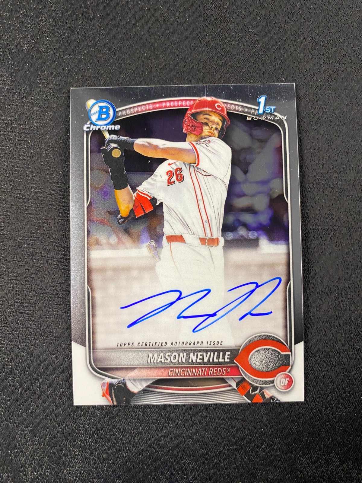 2025 Bowman Draft Mason Neville Chrome Auto 1st Prospect Reds e350