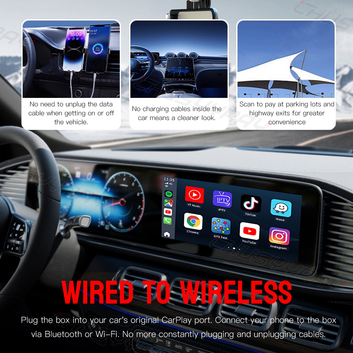 2025 USB Wireless CarPlay Adapter For iPhone Apple Wireless Dongle Plug ＆ Play