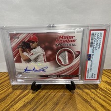 Topps 2023 Series 2 Major League Material Autographs Red /25 Aaron Nola PSA 9