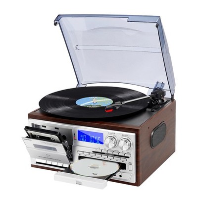 Record Player Bluetooth 3 Speed Turntable Stereo Speakers CD Cassette USB Radio