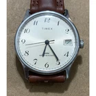 Vintage Timex Mechanical Hand Wind Date 37mm Men’s Watch New Leather Strap Runs