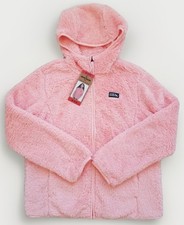 Eddie Bauer girls high pile hooded jacket MEDIUM 10/12 pink plush fleece