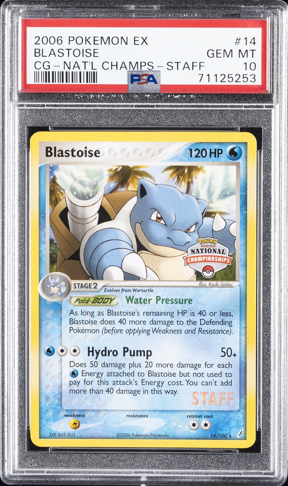 2006 POKEMON EX CRYSTAL GUARDIANS #14 BLASTOISE PSA 10
