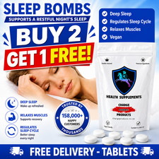 Sleep Bombs Magnesium Glycinate 300mg 60 Tablets Deep Sleep Relax Night Time UK
