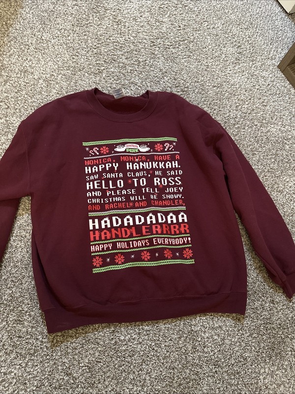 Friends TV Show Sweatshirt Funny Christmas Crewneck Size XL